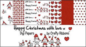 Christmas Ribbon - Happy Family Digi Papers